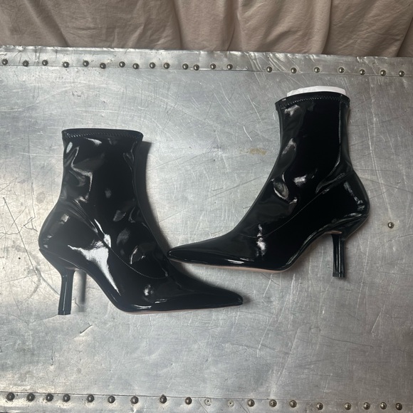 Schutz charleni black patent leather boots booties 10.5 - Picture 1 of 4